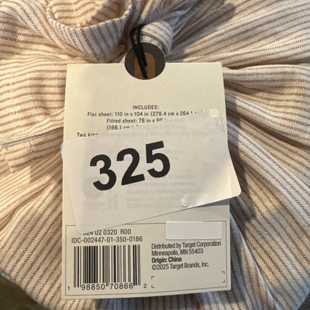 4pc King Micro Stripe Sheet Set Rust - Hearth & Hand with Magnolia. NWT. - Picture 8 of 8